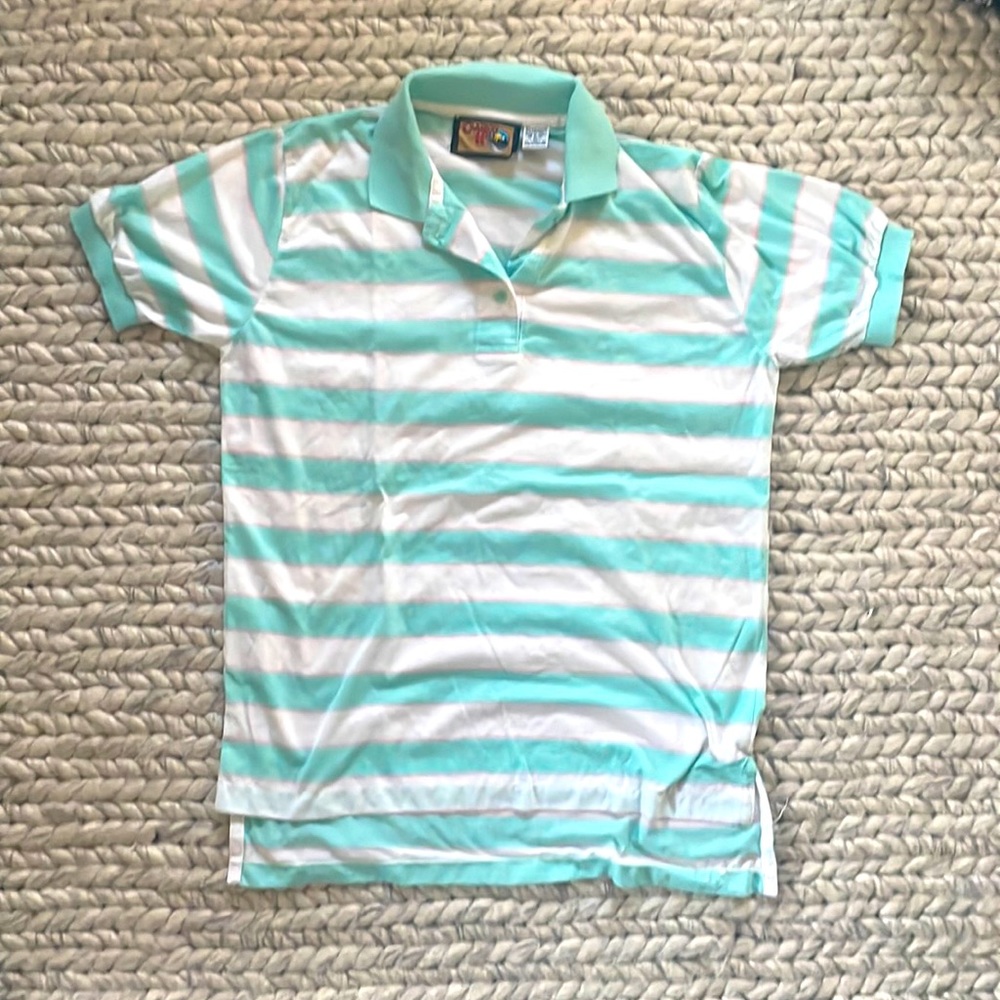 Clarion Hill Teal, White, Pink Shortsleeve Polo